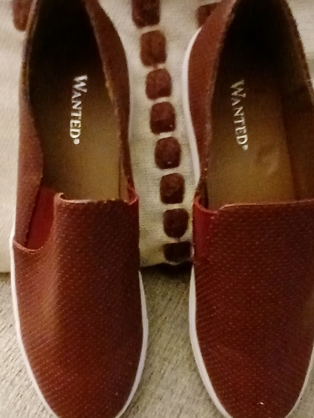 Wanted Women's Wine Perforated Slip-On Sneakers Espadrilles Sz 7.5
